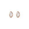 14K Rose .05 CT Natural Diamond Press Fit Back Stud Earring