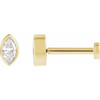14K Yellow .07 CT Natural Diamond Press Fit Back Stud Earring