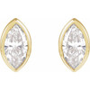 14K Yellow .07 CT Natural Diamond Press Fit Back Stud Earring
