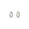 14K White .05 CT Natural Diamond Press Fit Back Stud Earring