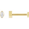 14K Yellow .03 CT Natural Diamond Press Fit Back Stud Earring