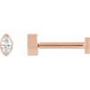 14K Rose .03 CT Natural Diamond Press Fit Back Stud Earring