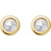 14K Yellow .06 CT Rose-Cut Natural Diamond Press Fit Back Stud Earring