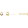 14K Yellow .04 CT Rose-Cut Natural Diamond Press Fit Back Stud Earring