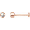 14K Rose .04 CT Rose-Cut Natural Diamond Press Fit Back Stud Earring