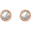14K Rose .04 CT Rose-Cut Natural Diamond Press Fit Back Stud Earring