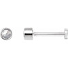 14K White .04 CT Rose-Cut Natural Diamond Press Fit Back Stud Earring