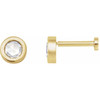 14K Yellow 1/8 CT Rose-Cut Natural Diamond Press Fit Back Stud Earring
