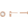 14K Rose 1/8 CT Rose-Cut Natural Diamond Press Fit Back Stud Earring