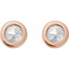 14K Rose .06 CT Rose-Cut Natural Diamond Press Fit Back Stud Earring