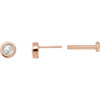 14K Rose .06 CT Rose-Cut Natural Diamond Press Fit Back Stud Earring