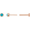 14 Karat Rose Gold Cabochon Natural Turquoise Press Fit Back Stud Earring |$175