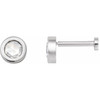 14K White 1/8 CT Rose-Cut Natural Diamond Press Fit Back Stud Earring