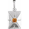 Platinum Natural Citrine Gemstone Pendant | $676