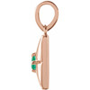14K Rose Lab-Grown Emerald Pendant