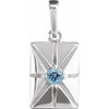 14 Karat White Gold Natural Aquamarine Gemstone Pendant | $422