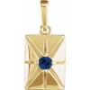 14K Yellow Lab-Grown Blue Sapphire Pendant