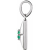 Sterling Silver Lab-Grown Emerald Pendant