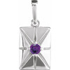 Platinum Natural Amethyst Pendant