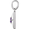 Platinum Natural Amethyst Pendant