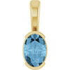 14K Yellow Natural Sky Blue Topaz Pendant