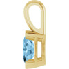 14K Yellow Natural Sky Blue Topaz Pendant