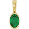 14K Yellow Lab-Grown Emerald Pendant