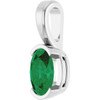 14 Karat White Gold Lab Grown Emerald Gemstone Pendant | $412