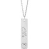 Platinum .03 CT Natural Diamond Engravable Heart 16-18" Necklace