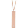 14 Karat Rose Gold Natural Diamond Engravable Heart Necklace 0.03 CT, 16-18 Inch, 2mm - $1,655