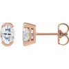 14K Rose 7x5 mm Lab-Grown Moissanite Stud Earrings