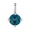 14 Karat White Gold Natural London Blue Topaz Gemstone Pendant | $232