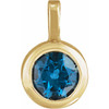 14 Karat Yellow Gold Natural London Blue Topaz Gemstone Pendant | $246