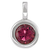 14K White Natural Rhodolite Garnet Pendant