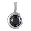 14K White Natural Black Onyx Pendant