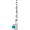 Platinum Cabochon Natural Turquoise Bar Necklace 18 Inch - $1,580