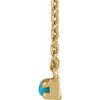 14 Karat Yellow Gold Cabochon Natural Turquoise Bar Necklace 16 Inch - $990
