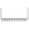 14 Karat White Gold Cabochon Natural Rainbow Moonstone Bar Necklace 16 Inch - $946