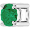 14 Karat White Gold 4 mm Lab Grown Emerald Gemstone Pendant | $204