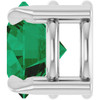 Platinum 6 mm Lab-Grown Emerald Pendant