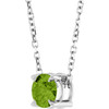Sterling Silver Natural Peridot Necklace 5mm, 16-18 Inch - $202