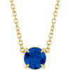 14 Karat Yellow Gold Natural Blue Sapphire Necklace 5mm, 16-18 Inch - $1,766