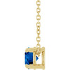 14 Karat Yellow Gold Natural Blue Sapphire Necklace 5mm, 16-18 Inch - $1,766