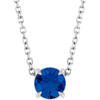 14 Karat White Gold Natural Blue Sapphire Necklace 5mm, 16-18 Inch - $1,774