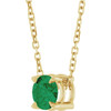 14 Karat Yellow Gold Natural Emerald Necklace 5mm, 16-18 Inch - $2,273