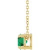 14 Karat Yellow Gold Natural Emerald Necklace 5mm, 16-18 Inch - $2,273