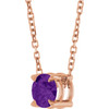 14 Karat Rose Gold Natural Amethyst Necklace 5mm, 16-18 Inch - $579