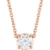 14 Karat Rose Gold Natural White Sapphire Necklace 5mm, 16-18 Inch - $776