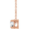 14 Karat Rose Gold Natural White Sapphire Necklace 5mm, 16-18 Inch - $776