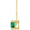 14 Karat Yellow Gold Lab Grown Emerald Necklace 6mm, 16-18 Inch - $697
